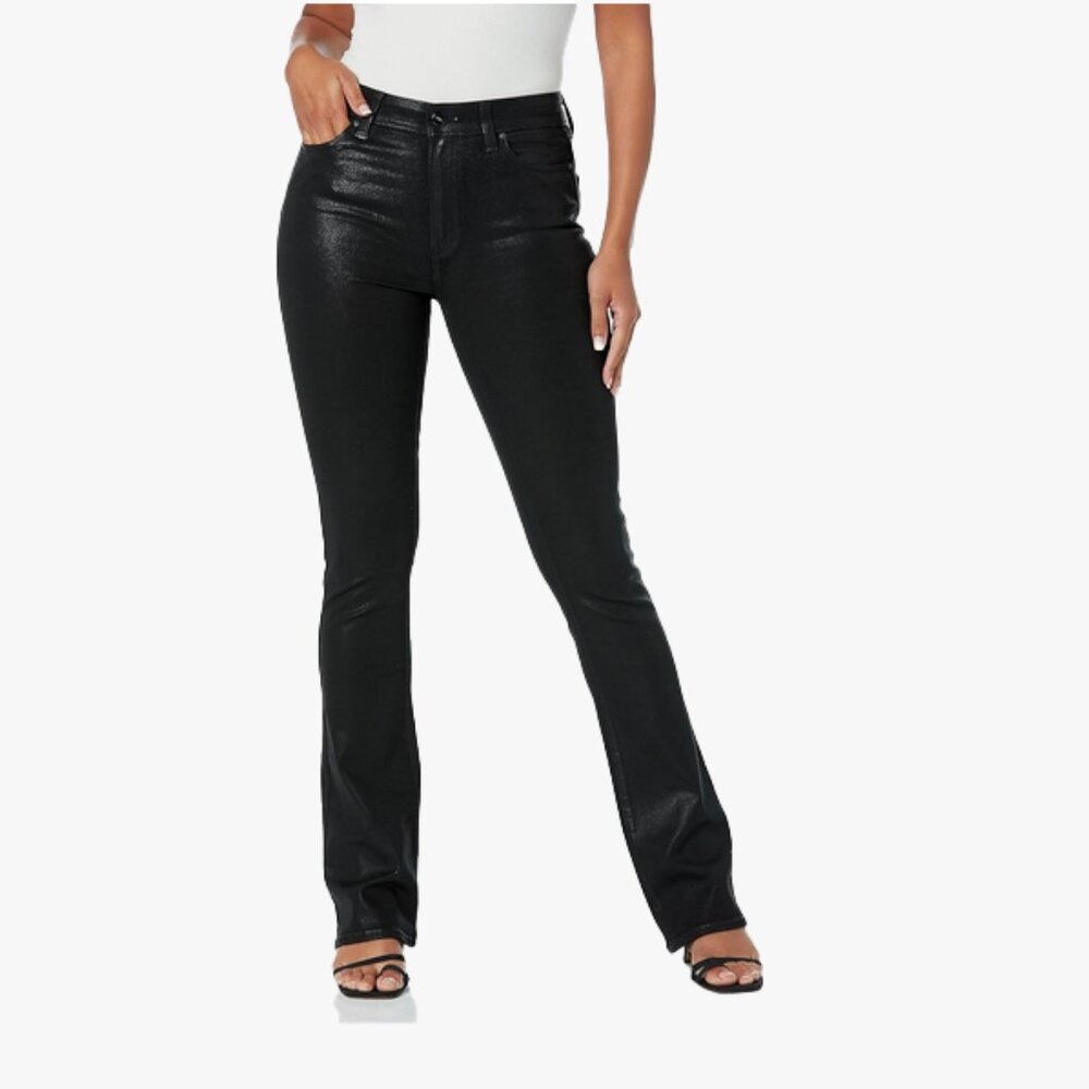 PAIGE Women's Hourglass Jeans Black Fog Luxe Coating 32 NWT